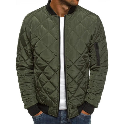 Men's Quilted Bomber Jacket - Lightly Padded & Windproof