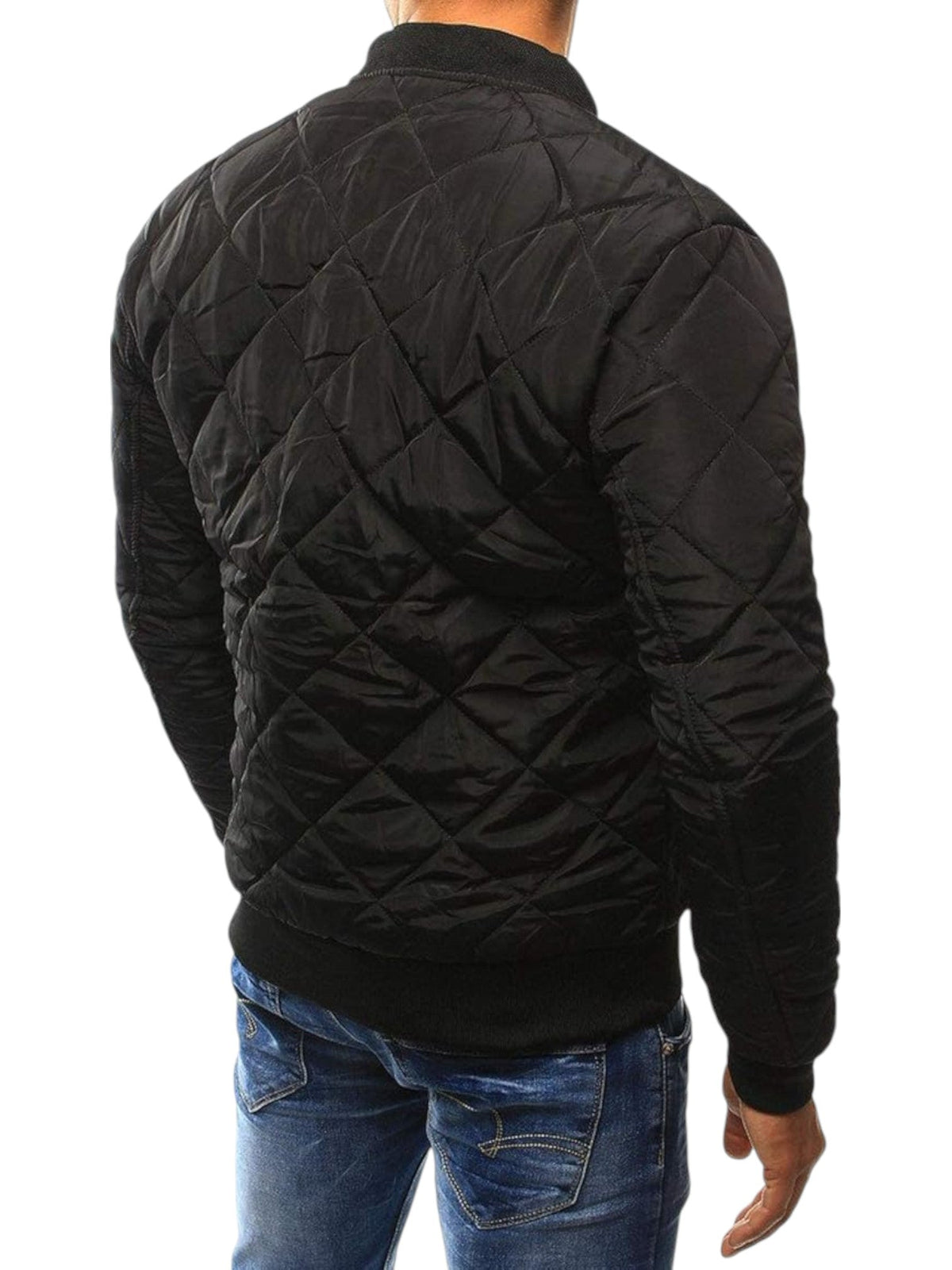 Men's Quilted Bomber Jacket - Lightly Padded & Windproof