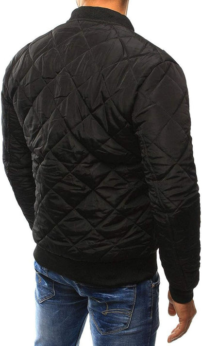 Men's Quilted Bomber Jacket - Lightly Padded & Windproof