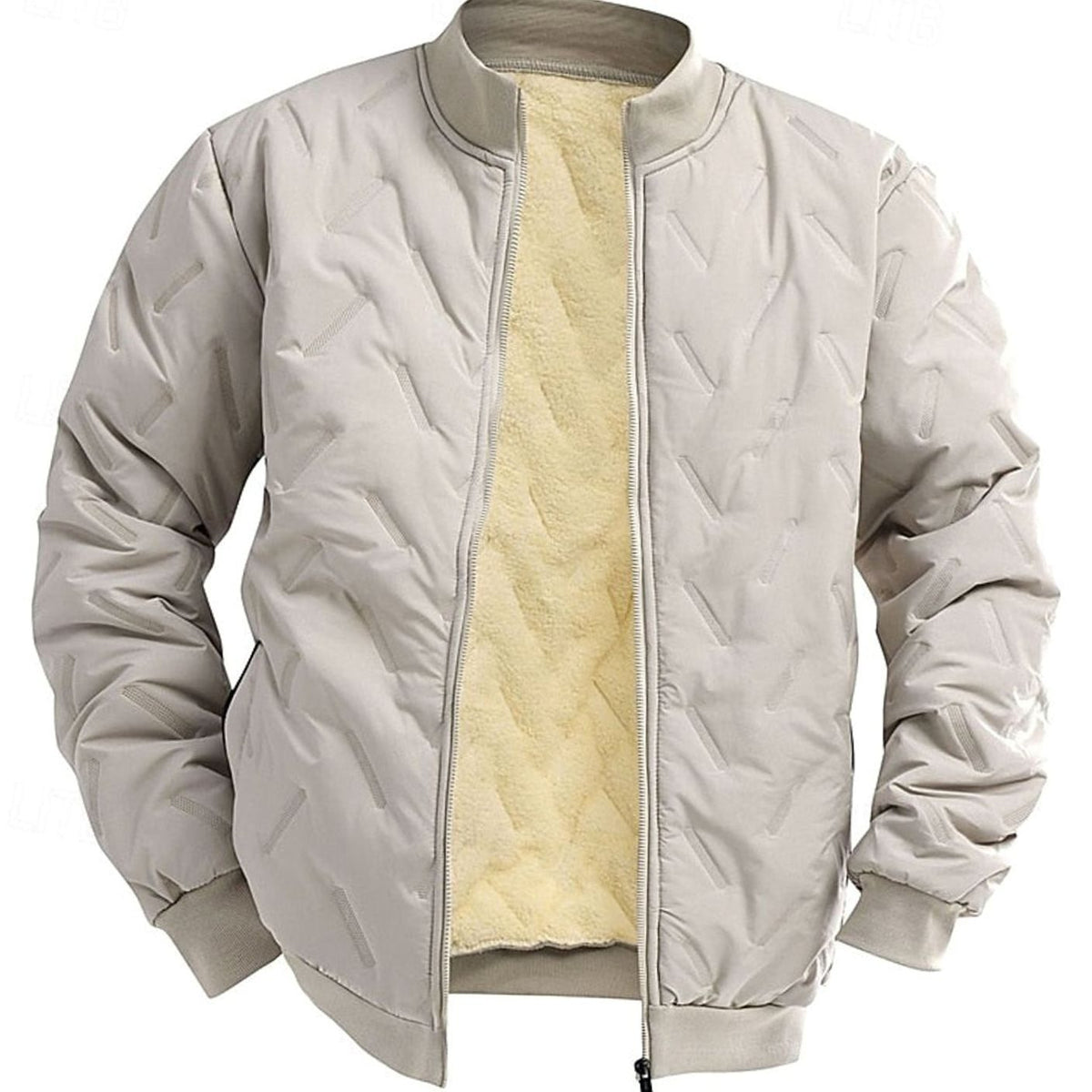 Men's Quilted Fleece-Lined Full-Zip Bomber Jacket