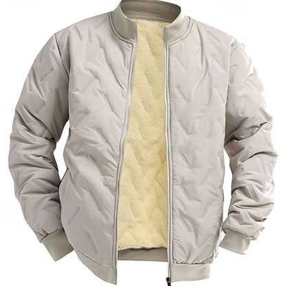 Men's Quilted Fleece-Lined Full-Zip Bomber Jacket