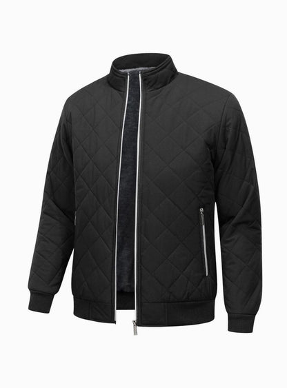 Men's Quilted Fleece-Lined Full-Zip Bomber Jacket