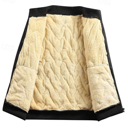 Men's Quilted Fleece-Lined Full-Zip Bomber Jacket