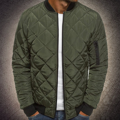 Men's Quilted Lightweight Zip-Up Bomber Jacket