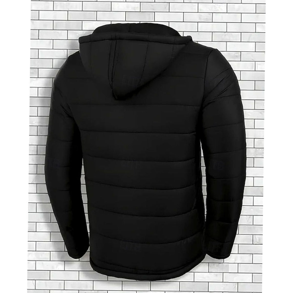 Men's Regular Fit Hooded Quilted Coated Puffer Jacket