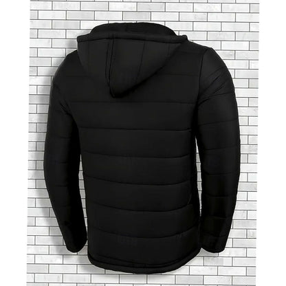 Men's Regular Fit Hooded Quilted Coated Puffer Jacket