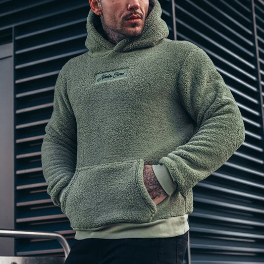 Men's Relaxed Fit Sherpa Pullover Hoodie