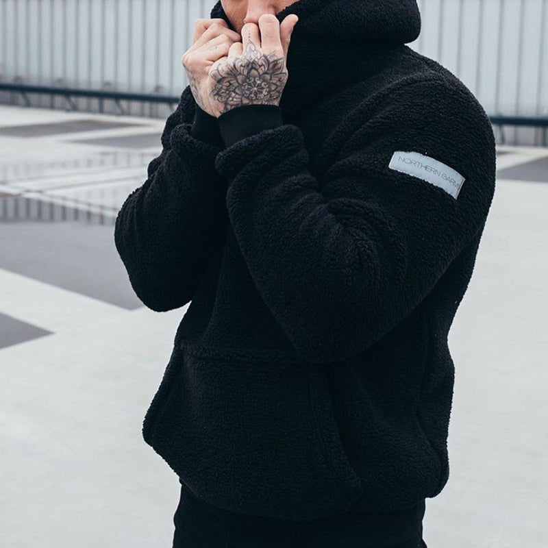 Men's Relaxed Fit Sherpa Pullover Hoodie