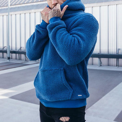 Men's Relaxed Fit Sherpa Pullover Hoodie