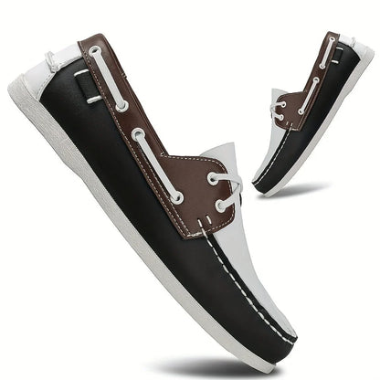 Men's Round-Toe Boat Shoes with Lace Details