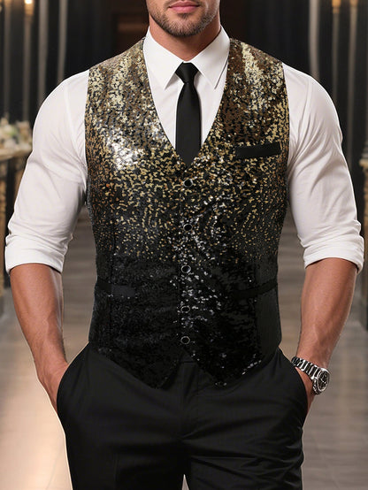Men's Shimmering Sequin Vest