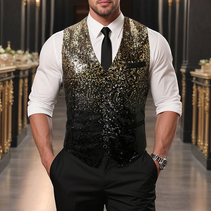 Men's Shimmering Sequin Vest
