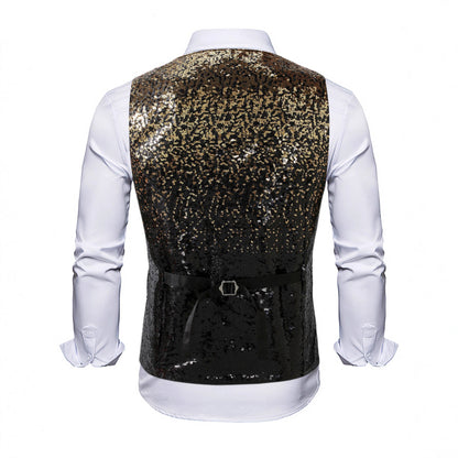 Men's Shimmering Sequin Vest