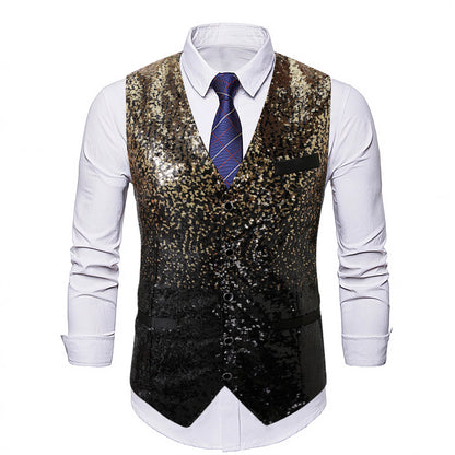 Men's Shimmering Sequin Vest