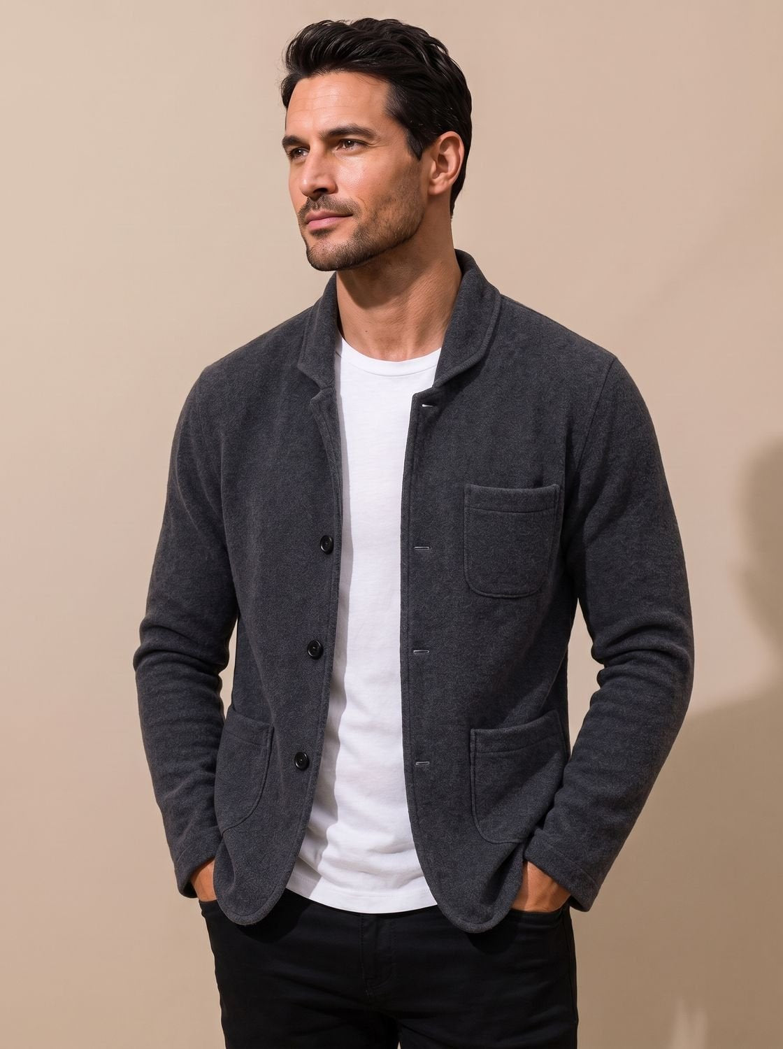 Men's Slim Fit Button-Front Knit Cardigan
