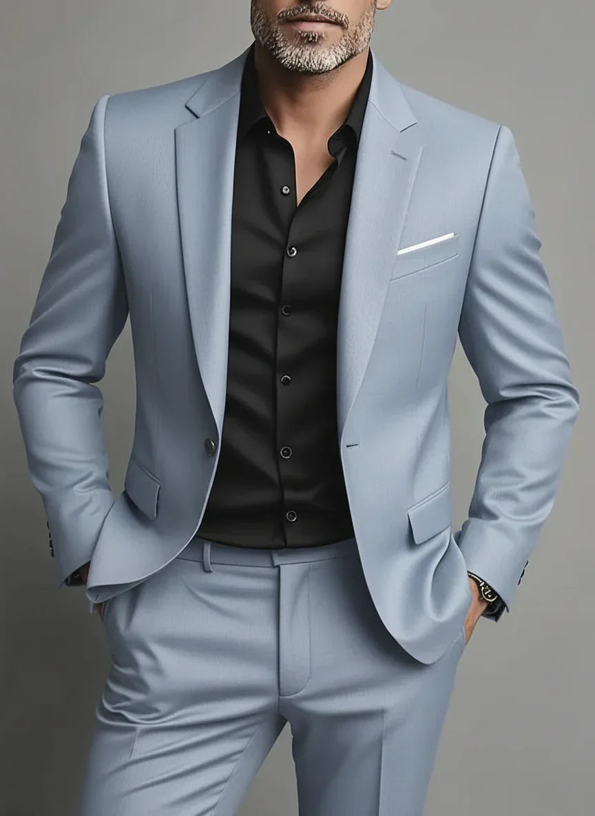 Men's Slim Fit Two-Piece Suit for Business & Evening Events