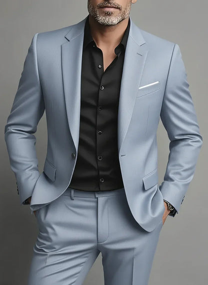 Men's Slim Fit Two-Piece Suit for Business & Evening Events