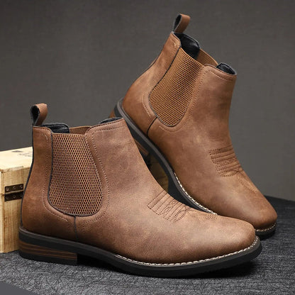 Men's Slip-On Western-Stitch Chelsea Ankle Boots
