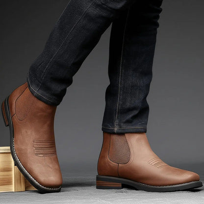 Men's Slip-On Western-Stitch Chelsea Ankle Boots