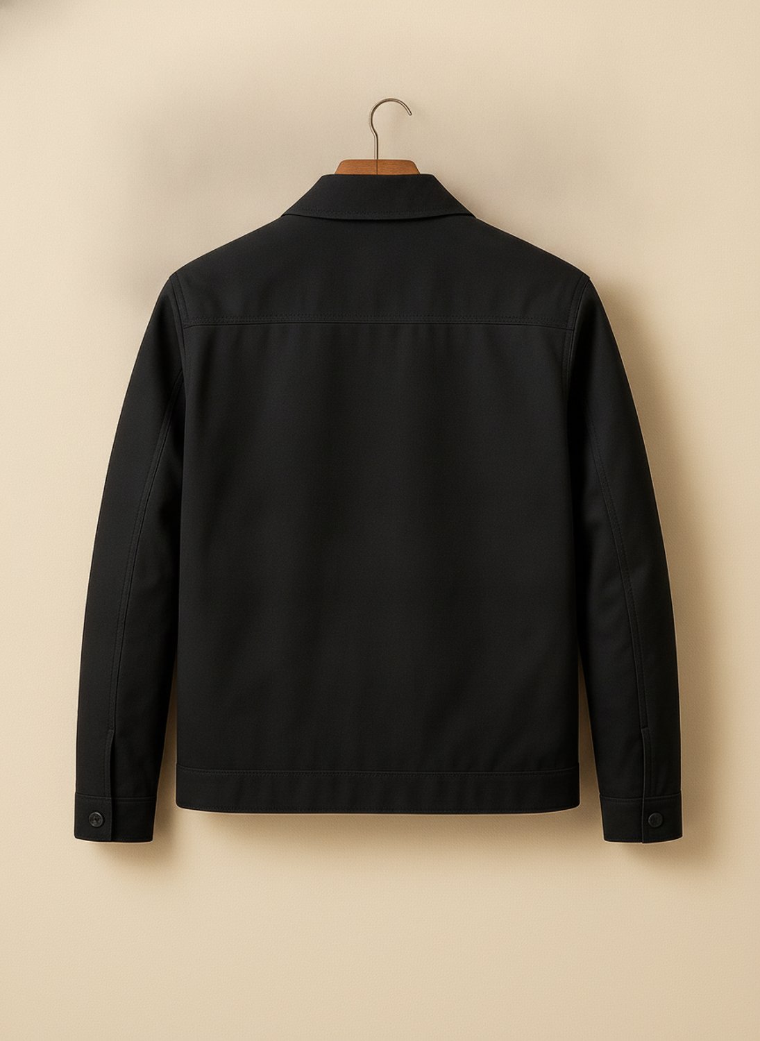 Men's Smart-Casual Gingham-Lined Full-Zip Harrington Jacket