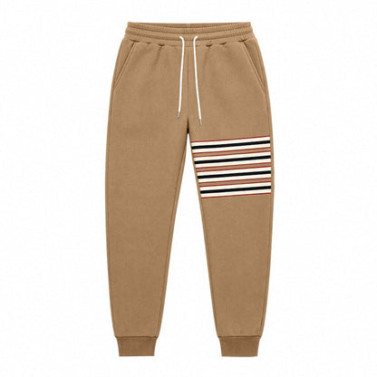 Men's Sporty Joggers with Side Stripe Panel and Drawstring