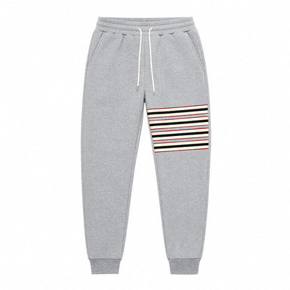 Men's Sporty Joggers with Side Stripe Panel and Drawstring