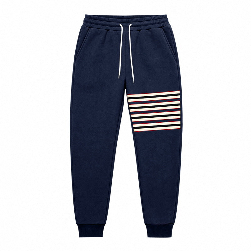 Men's Sporty Joggers with Side Stripe Panel and Drawstring
