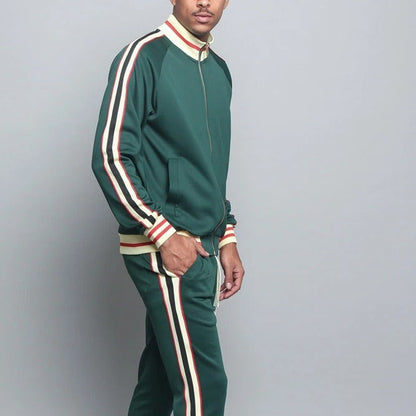 Men's Tracksuit | Striped Jacket & Sweatpants - Comfort