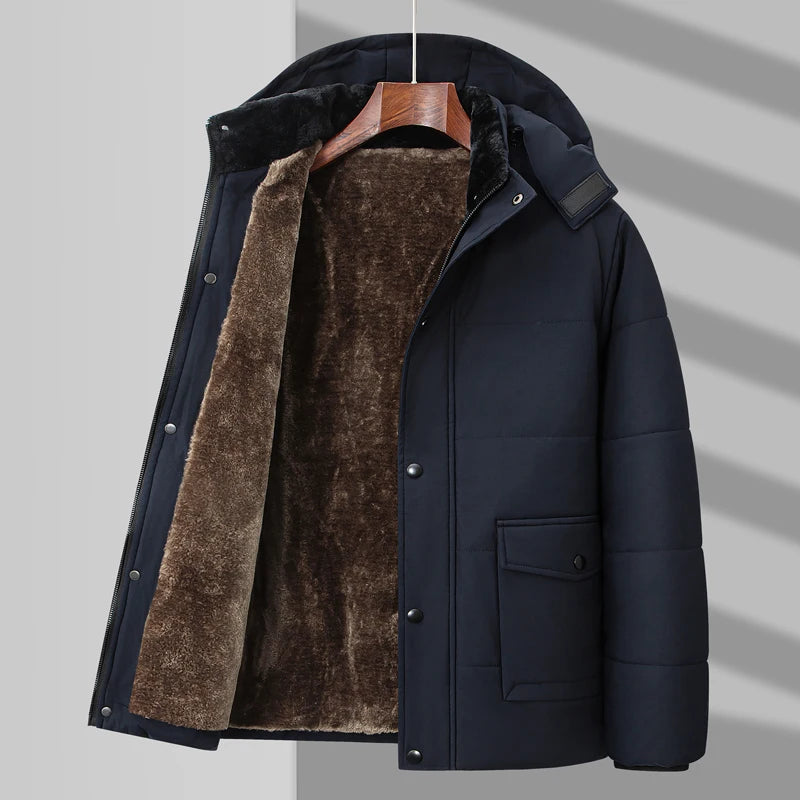 Men's Warm Fur-Lined Puffer Jacket