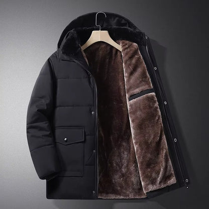 Men's Warm Fur-Lined Puffer Jacket