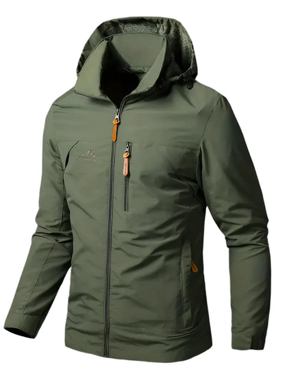 Men's Waterproof Windproof Rain Jacket with Adjustable Hood