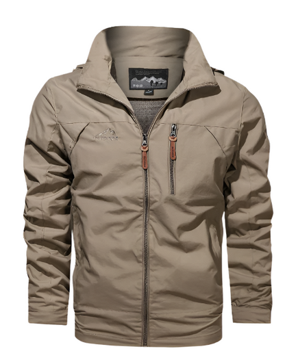 Men's Waterproof Windproof Rain Jacket with Adjustable Hood