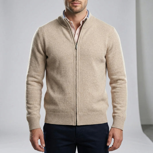 Men's Zip Cardigan – Stylish Regular Fit for Versatile Comfort