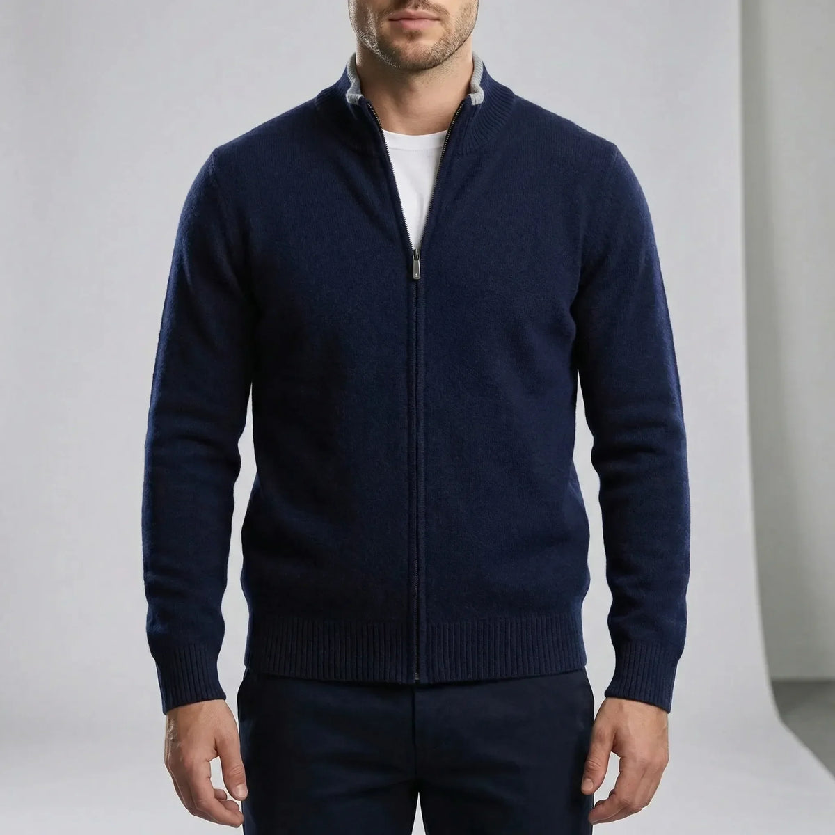 Men's Zip Cardigan – Stylish Regular Fit for Versatile Comfort