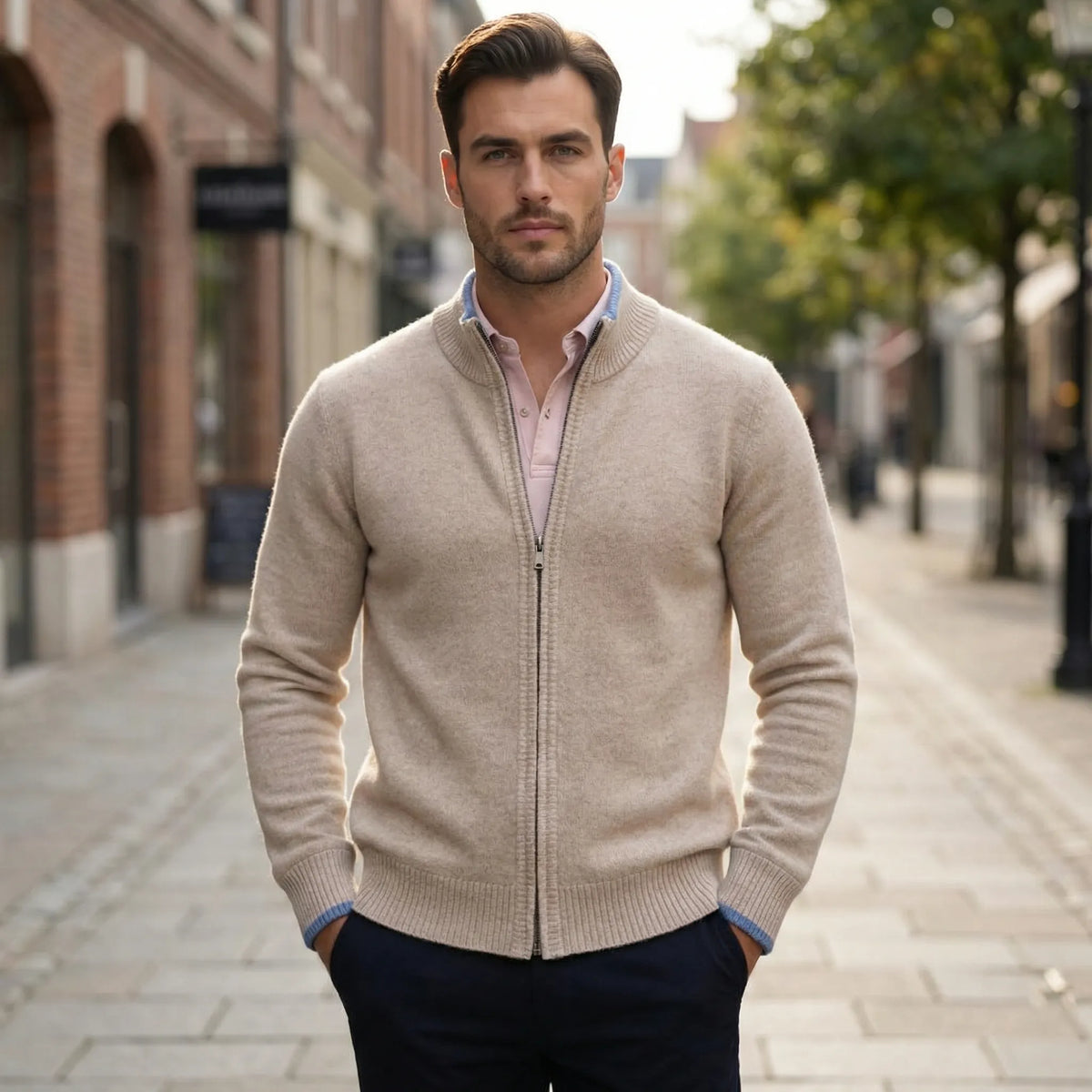 Men's Zip Cardigan – Stylish Regular Fit for Versatile Comfort