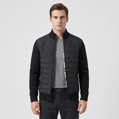 Men's Zip-Up Jacket with Stand Collar