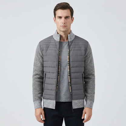 Men's Zip-Up Jacket with Stand Collar