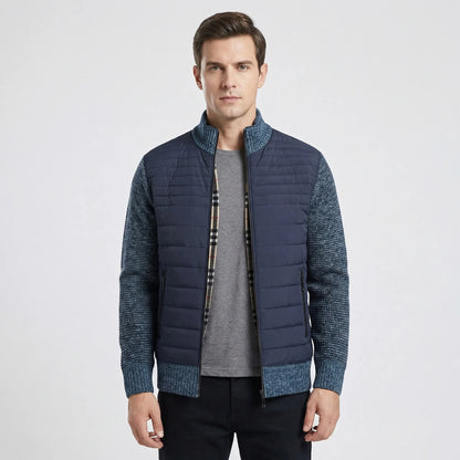 Men's Zip-Up Jacket with Stand Collar