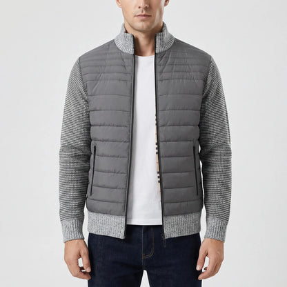 Men's Zip-Up Jacket with Stand Collar