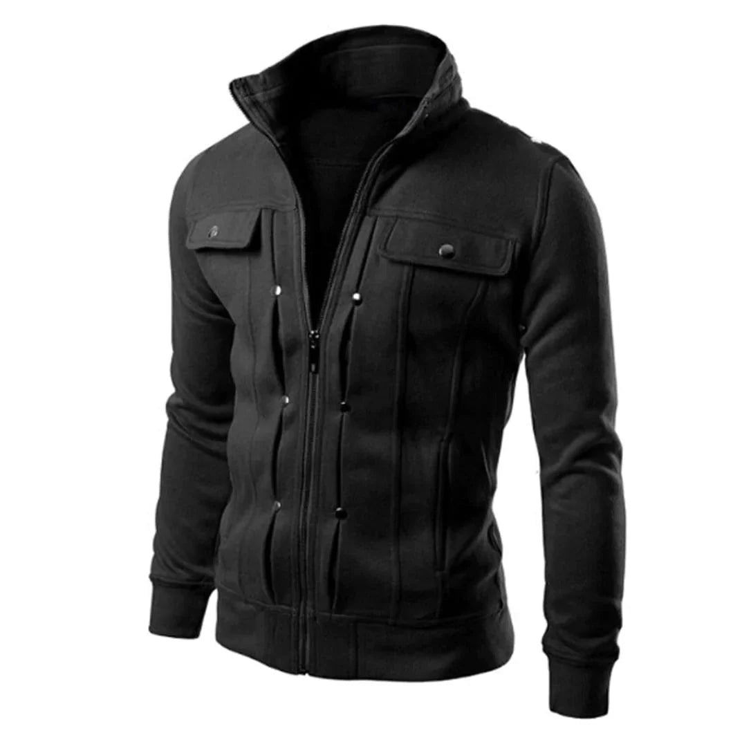 Men's Zip-Up Stand Collar Jacket