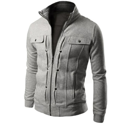 Men's Zip-Up Stand Collar Jacket