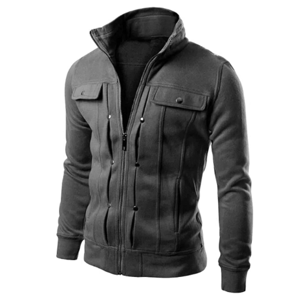Men's Zip-Up Stand Collar Jacket