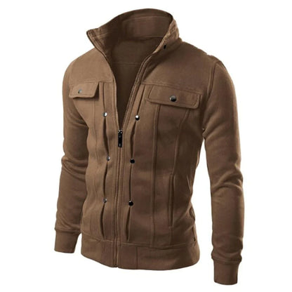 Men's Zip-Up Stand Collar Jacket