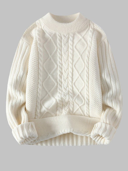 Cole | Men's Cable Knit Crew Neck Sweater - Image 6