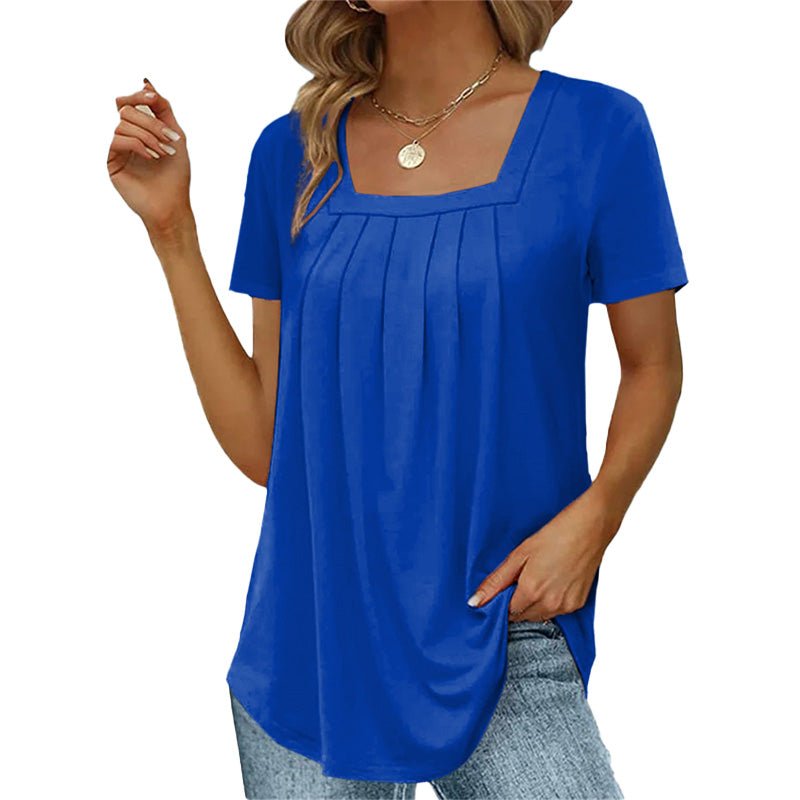 Image of Michaela | Women's Square Neck Pleated Top
