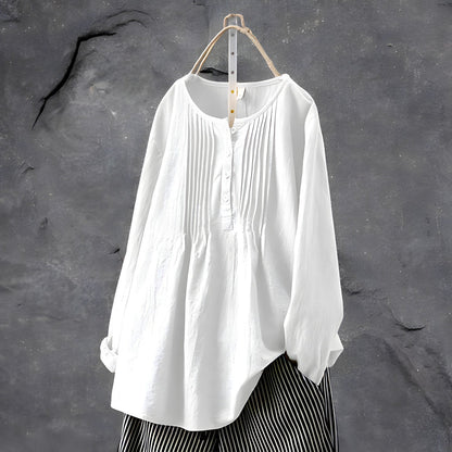 Image of Michelle | Women's Long Sleeve Button Front Peplum Blouse