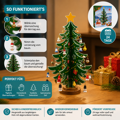 Mini Christmas Tree Ornament Advent Calendar – 24 Days Filled with Christmas Surprises
