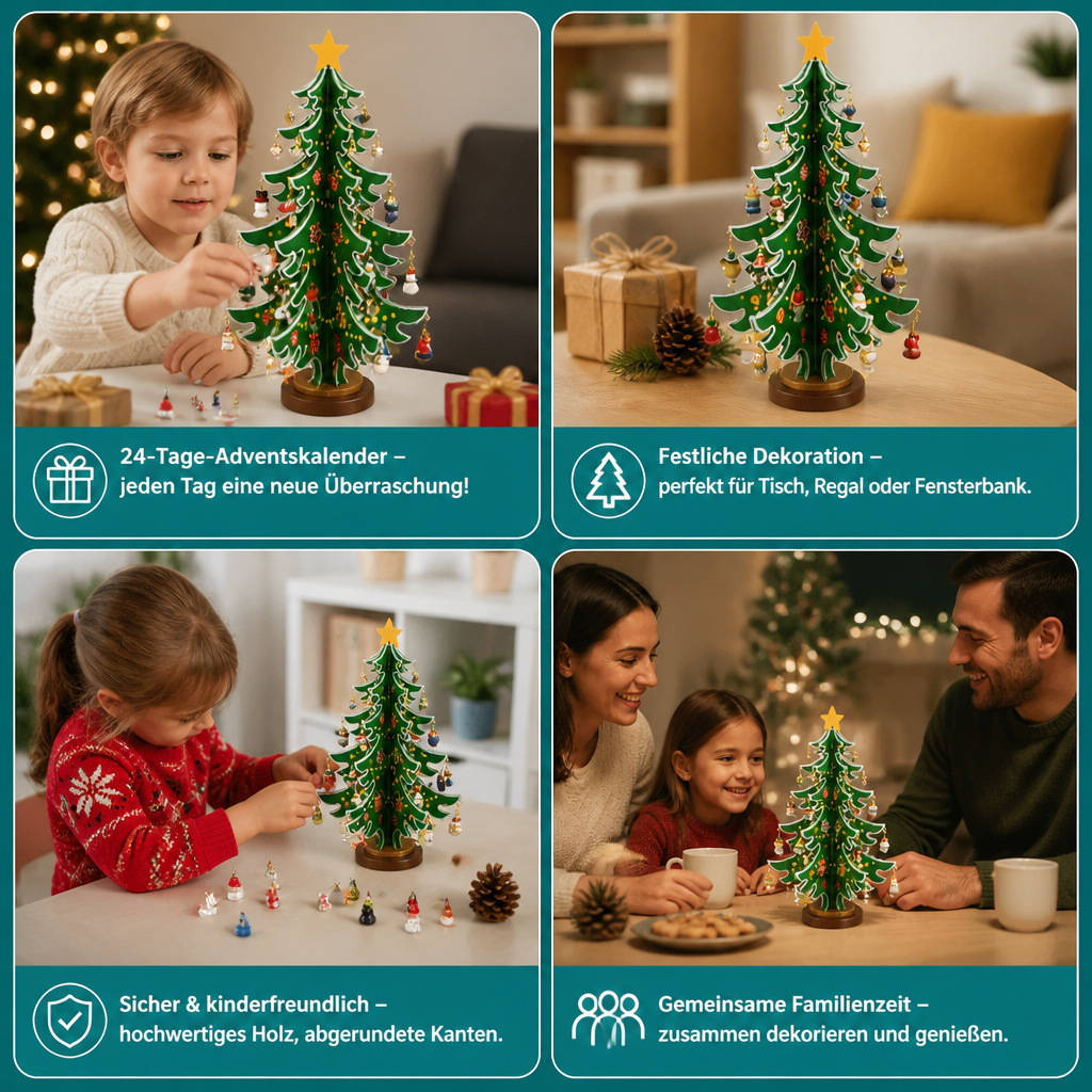 Mini Christmas Tree Ornament Advent Calendar – 24 Days Filled with Christmas Surprises