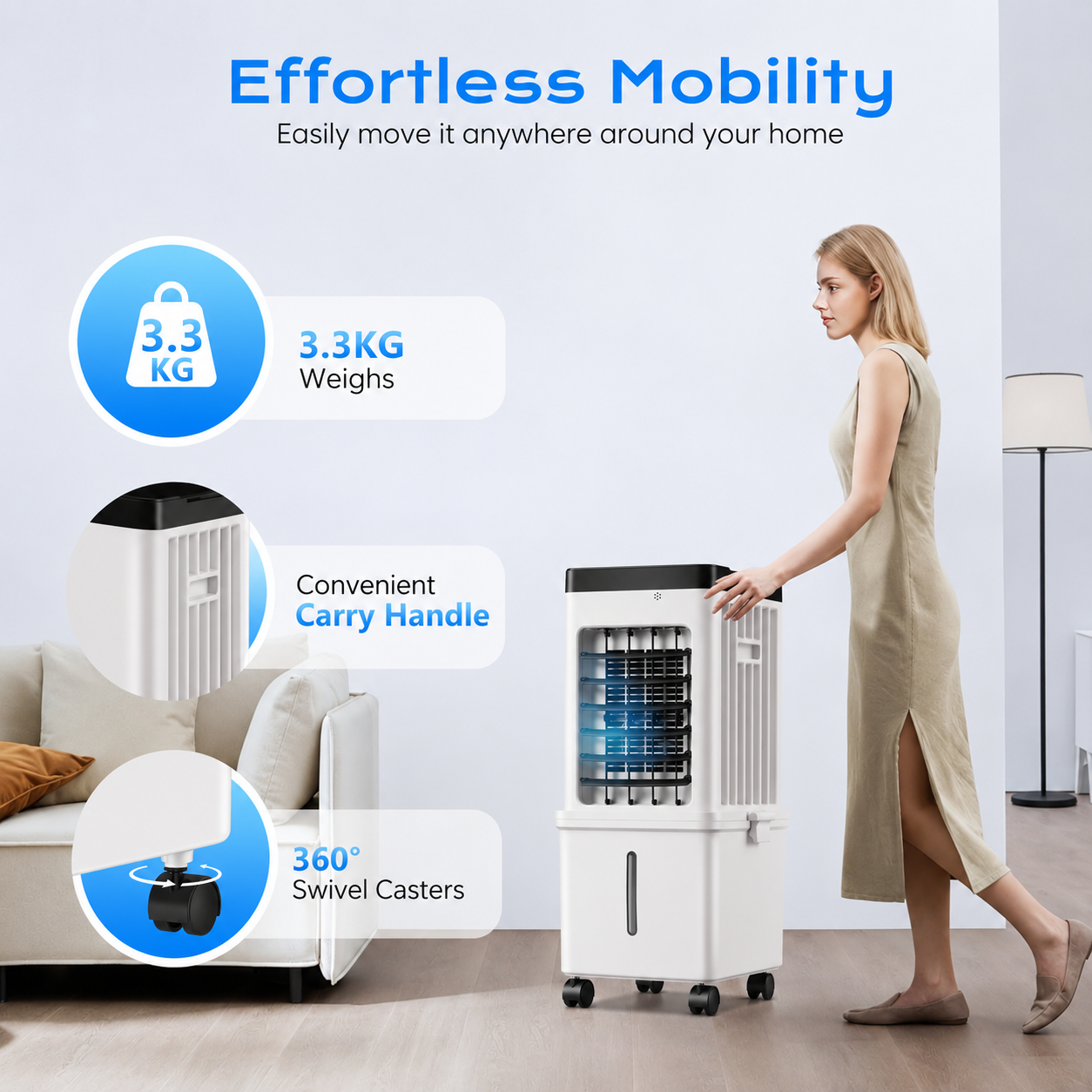 Mobile Evaporative Cooler with 12L Tank & Remote - Image 2
