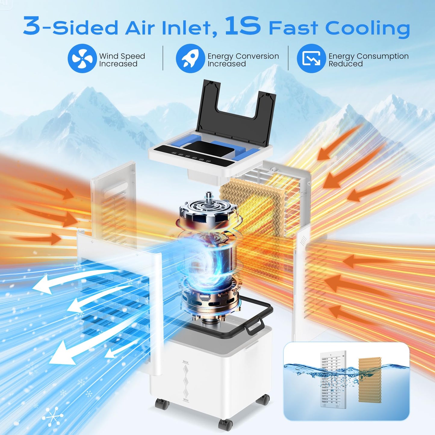 Mobile Evaporative Cooler with 12L Tank & Remote
